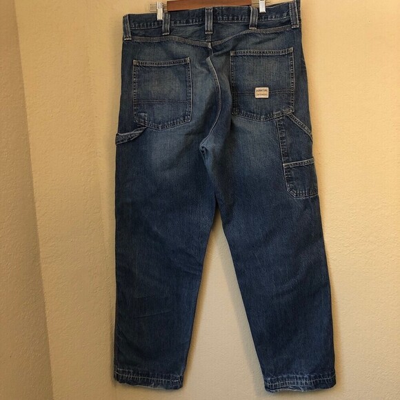 Levi Strauss Signature Carpenter Men's Pants W38 L34 100% Cotton Baggy 90s Style - Picture 4 of 12
